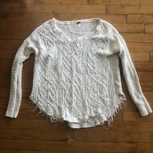 Distressed Free People knit sweater